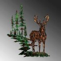 Decoratiune de perete, Deer 2, Metal, Dimensiune: 65 x 79 cm, Multicolor
