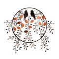 Decoratiune de perete, Love of Birds 3, Metal, Dimensiune: 86 x 75 cm, Multicolor