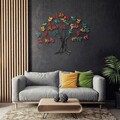 Decoratiune de perete, Yggdrasil, Metal, Dimensiune: 115 x 94 x 4 cm, Multicolor