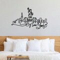 Decoratiune de perete, Newyork, Metal, Grosime: 2 mm, Negru