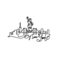 Decoratiune de perete, Newyork, Metal, Grosime: 2 mm, Negru