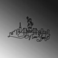 Decoratiune de perete, Newyork, Metal, Grosime: 2 mm, Negru