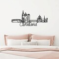 Decoratiune de perete, Cleveland, Metal, Grosime: 2 mm, Negru