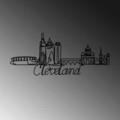 Decoratiune de perete, Cleveland, Metal, Grosime: 2 mm, Negru