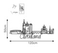 Decoratiune de perete, Cleveland, Metal, Grosime: 2 mm, Negru