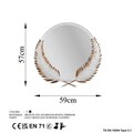 Oglinda decorativa, Palm Mirror L, Metal, Dimensiune: 59 x 57 cm, Maro/Alb