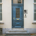 Numar casa pentru poarta/usa Nine, metal, 14 x 16 cm, negru, cifra 9