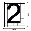 Numar casa pentru poarta/usa Two, metal, 14 x 16 cm, negru, cifra 2