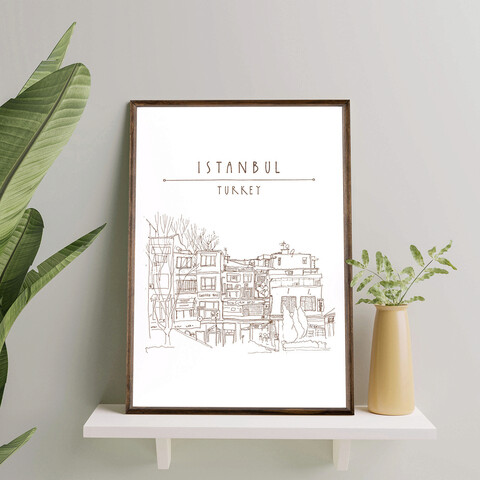 Tablou decorativ, TD059, Lemn, Desenat manual, Natural