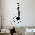 Decoratiune de perete, Gitar - M113, metal, 30 x 70 cm, negru