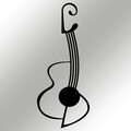 Decoratiune de perete, Gitar - M113, metal, 30 x 70 cm, negru