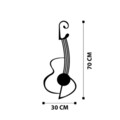 Decoratiune de perete, Gitar - M113, metal, 30 x 70 cm, negru