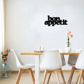 Decoratiune de perete, Bon Appetit 2, metal, 59 x 27 cm, negru