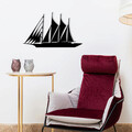 Decoratiune de perete, Sail, metal, 52 x 31 cm, negru