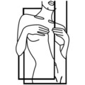 Decoratiune de perete, Beautiful Woman, metal, 32 x 50 cm, negru