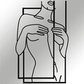 Decoratiune de perete, Beautiful Woman, metal, 32 x 50 cm, negru