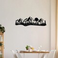 Decoratiune de perete, Mountain, metal, 68 x 21 cm, negru