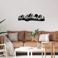 Decoratiune de perete, Mountain, metal, 68 x 21 cm, negru
