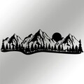 Decoratiune de perete, Mountain, metal, 68 x 21 cm, negru