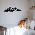 Decoratiune de perete, Mountain 2, metal, 68 x 19 cm, negru