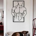 Decoratiune de perete, Muscular Man, metal, 36 x 50 cm, negru