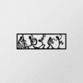 Decoratiune de perete, Musicians, metal, 60 x 19 cm, negru