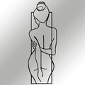 Decoratiune de perete, Female Posture, metal, 24 x 69 cm, negru