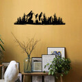 Decoratiune de perete, Mountain 1, metal, 68 x 19 cm, negru