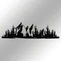 Decoratiune de perete, Mountain 1, metal, 68 x 19 cm, negru
