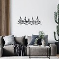 Decoratiune de perete, Ships In Water, metal, 68 x 24 cm, negru