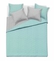 Cuvertura cu 2 fete Mieta, Fashion Goods, 200x220 cm, microfibra, turcoaz/gri