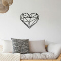 Decoratiune de perete, Heart Metal Decor, metal, 47 x 40 cm, negru