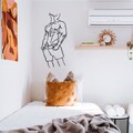 Decoratiune de perete, Cool Man 1, metal, 32 x 69 cm, negru