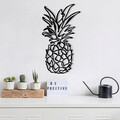 Decoratiune de perete, Ananas - M120, metal, 33 x 60 cm, negru
