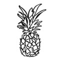 Decoratiune de perete, Ananas - M120, metal, 33 x 60 cm, negru
