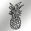 Decoratiune de perete, Ananas - M120, metal, 33 x 60 cm, negru