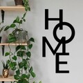 Decoratiune de perete, Home 5, metal, 34.5 x 68 cm, negru