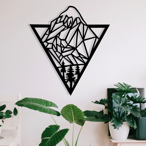 Decoratiune de perete, Gokotta, metal, 46 x 52 cm, negru