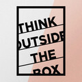 Decoratiune de perete, Think Outside The Box Metal Decor, metal, 35 x 50 cm, negru