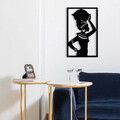Decoratiune de perete, African, metal, 35 x 56 cm, negru