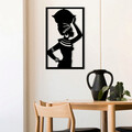 Decoratiune de perete, African, metal, 35 x 56 cm, negru