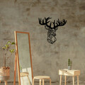 Decoratiune de perete, Deer Metal Decor, metal, 50 x 49 cm, negru