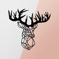 Decoratiune de perete, Deer Metal Decor, metal, 50 x 49 cm, negru
