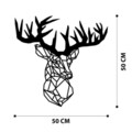 Decoratiune de perete, Deer Metal Decor, metal, 50 x 49 cm, negru