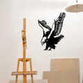 Decoratiune de perete, Eagle Metal Decor, metal, 40 x 53 cm, negru