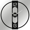 Ceas de perete, Enzo, metal, 48 x 48 cm, negru