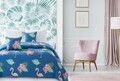 Cuvertura Flamingo, Fashion Goods, 200x220 cm, microfibra, albastru/roz