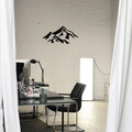 Decoratiune de perete, Mountain 1 Metal Wall Decor, metal, 80 x 40 cm, negru