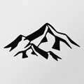 Decoratiune de perete, Mountain 1 Metal Wall Decor, metal, 80 x 40 cm, negru