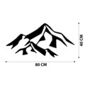 Decoratiune de perete, Mountain 1 Metal Wall Decor, metal, 80 x 40 cm, negru